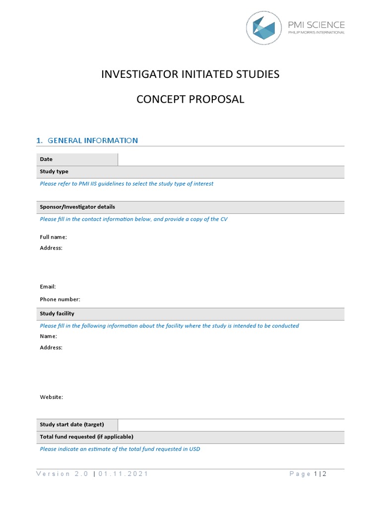 Investigator Initiated Study Proposal Form | PDF