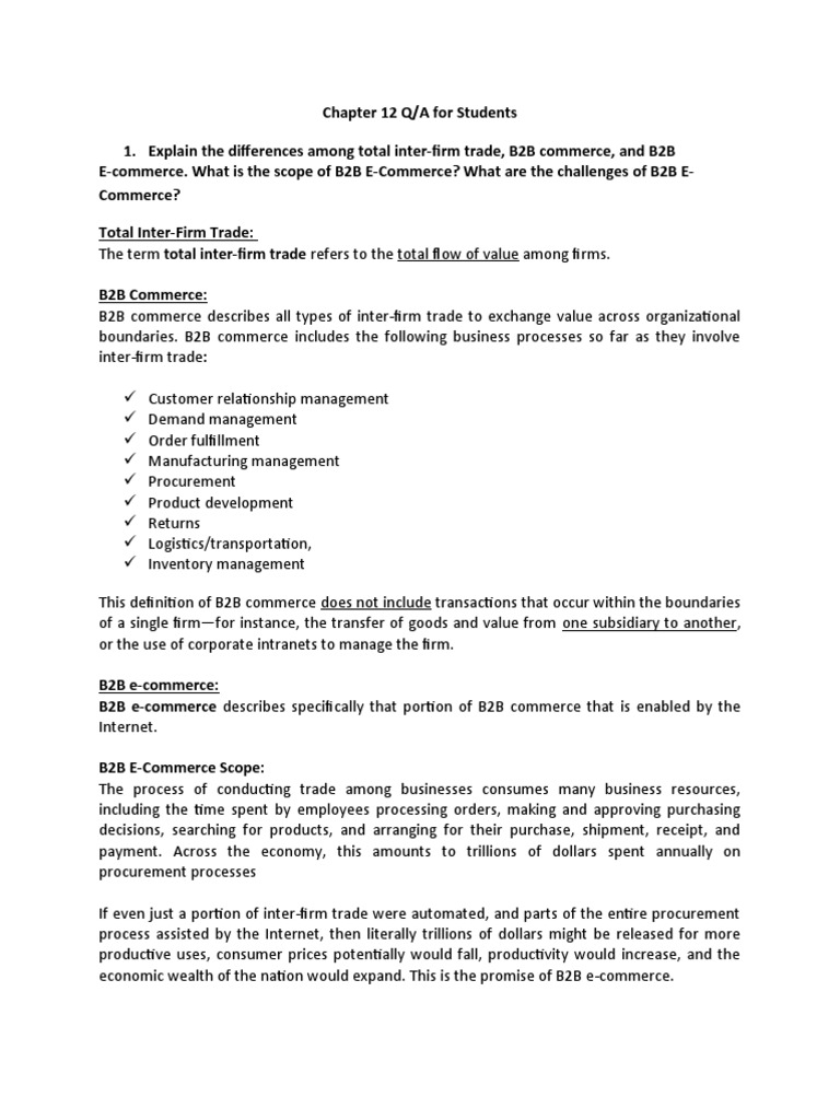 B2B E-Commerce Insights for Students | PDF | Supply Chain | E Commerce
