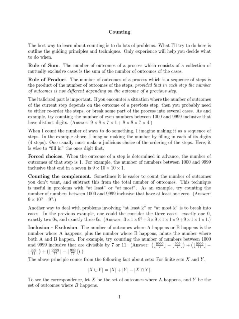 Counting PDF Numbers Mathematical Concepts