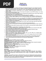 Resume of Manish Arora