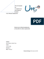 Relación Entre La Filosofía Administrativa y El Desarrollo de La Cultura Organizacional