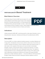 Mentalization Based Treatment EFPT Psychotherapy Guidebook