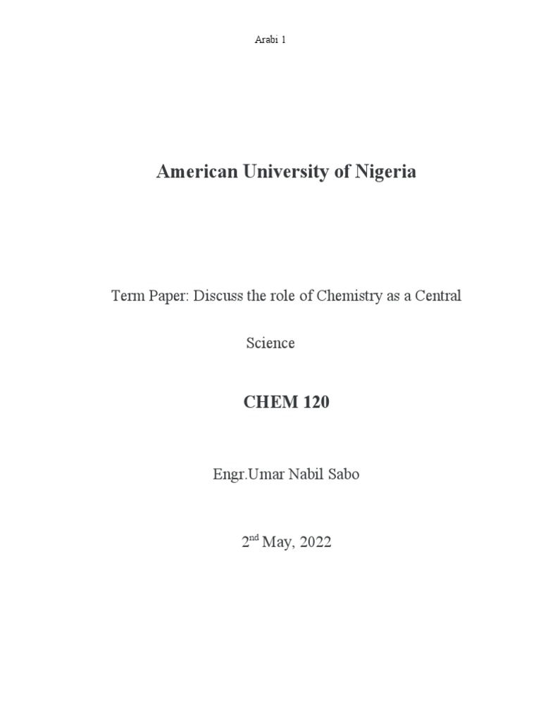 Term Paper Chem 120 | Download Free PDF | Chemistry | Science
