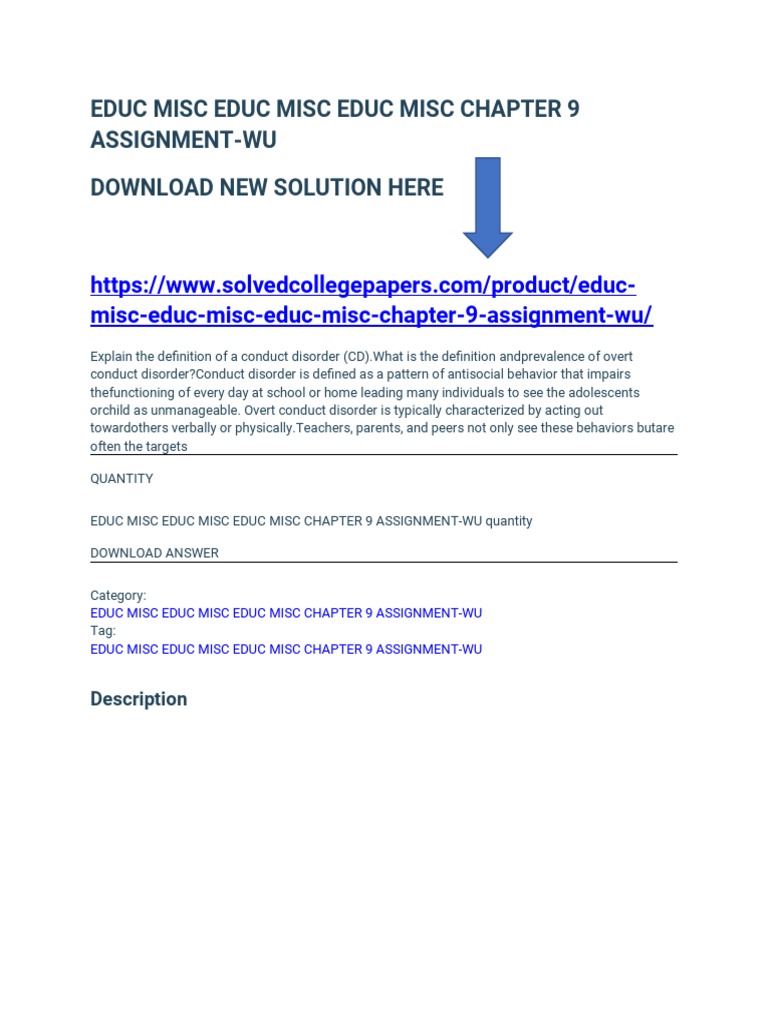 Educ Misc Educ Misc Educ Misc Chapter 9 Assignment | PDF | Mental ...