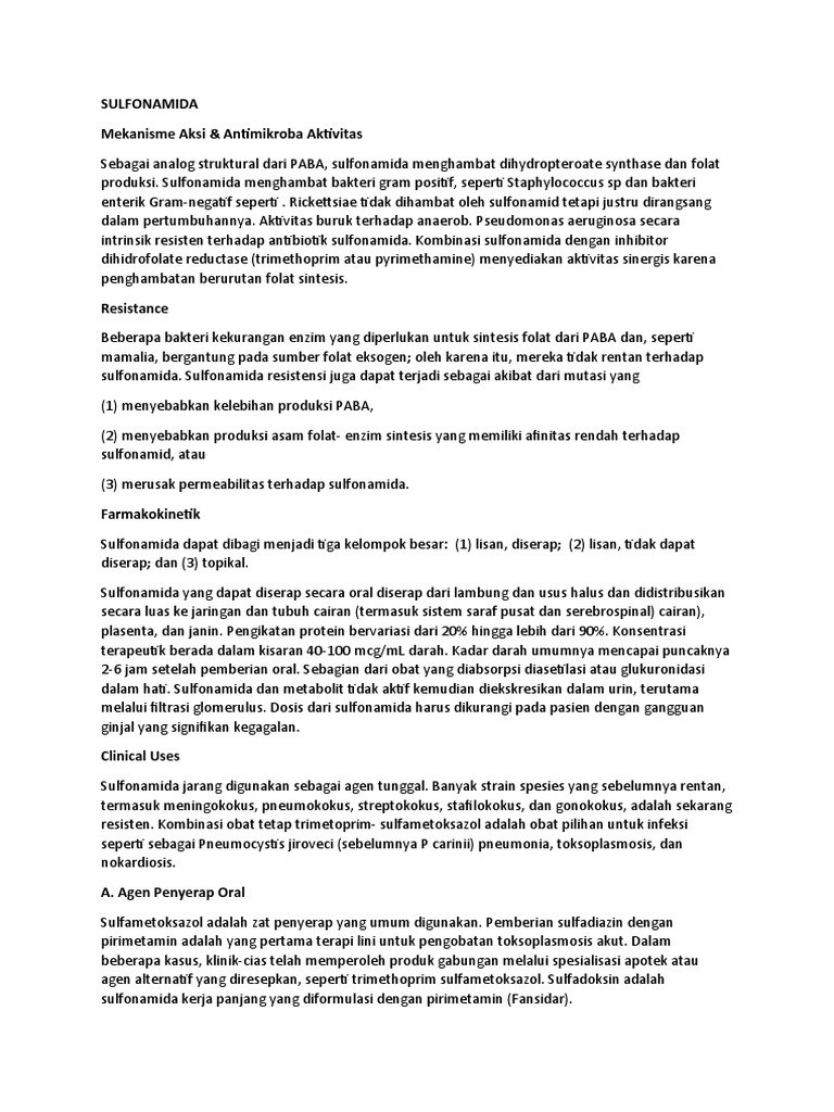 Sulfonamida, Trimethoprim & Quinolones PDF
