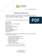 Certificado Mecánico PDR1434