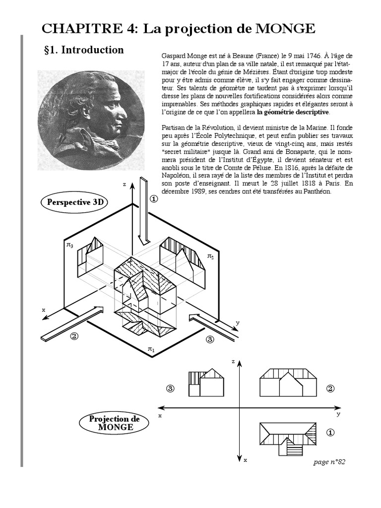 Exercice Geometrie Descriptive Chapitre 4 La Projection de Monge | PDF ...