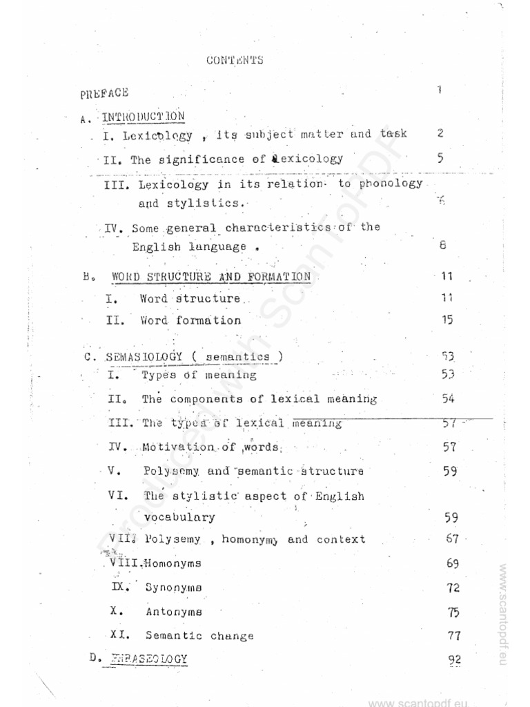 Lexicology Part 1 Pdf