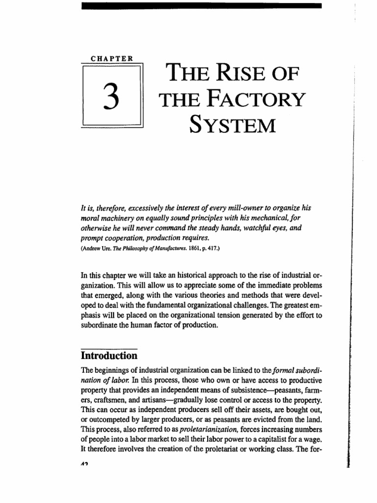 Jaffee, D. (2001) The Rise of The Factory System' in Jaffee, D. (2001