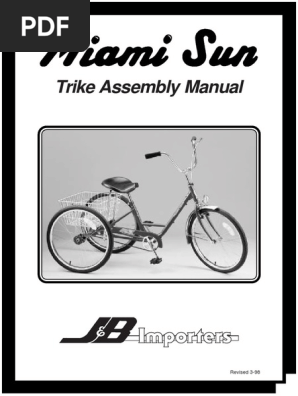 Miami Sun Trike Assembly Manual | PDF | Screw | Mechanical Engineering