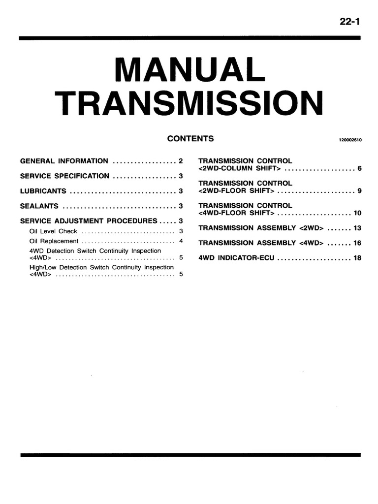 Pwee9410 22 Manual Transmission PDF
