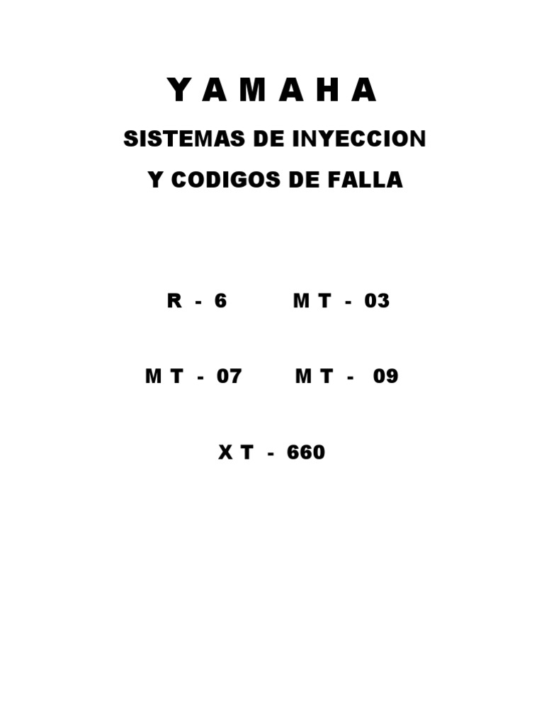 Códigos de Falla Yamaha y Diagnóstico | PDF | Inyección de combustible ...
