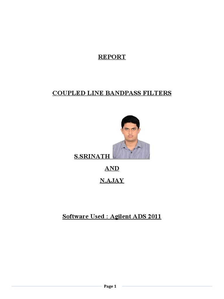Design and Simulation of a 3rd Order Coupled Line Bandpass Filter Using