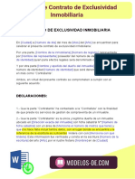 Modelo de Contrato de Exclusividad Inmobiliaria