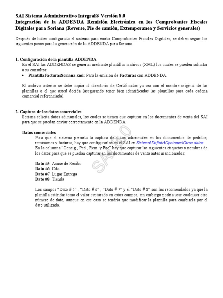 Generación de ADDENDA para Soriana | PDF | Xml | Informática