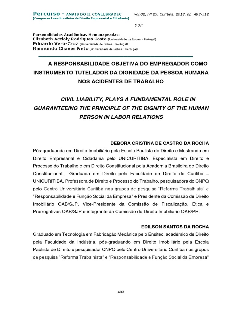 Responsabilidade Objetiva do Empregador | PDF | Lei Trabalhista | Portugal