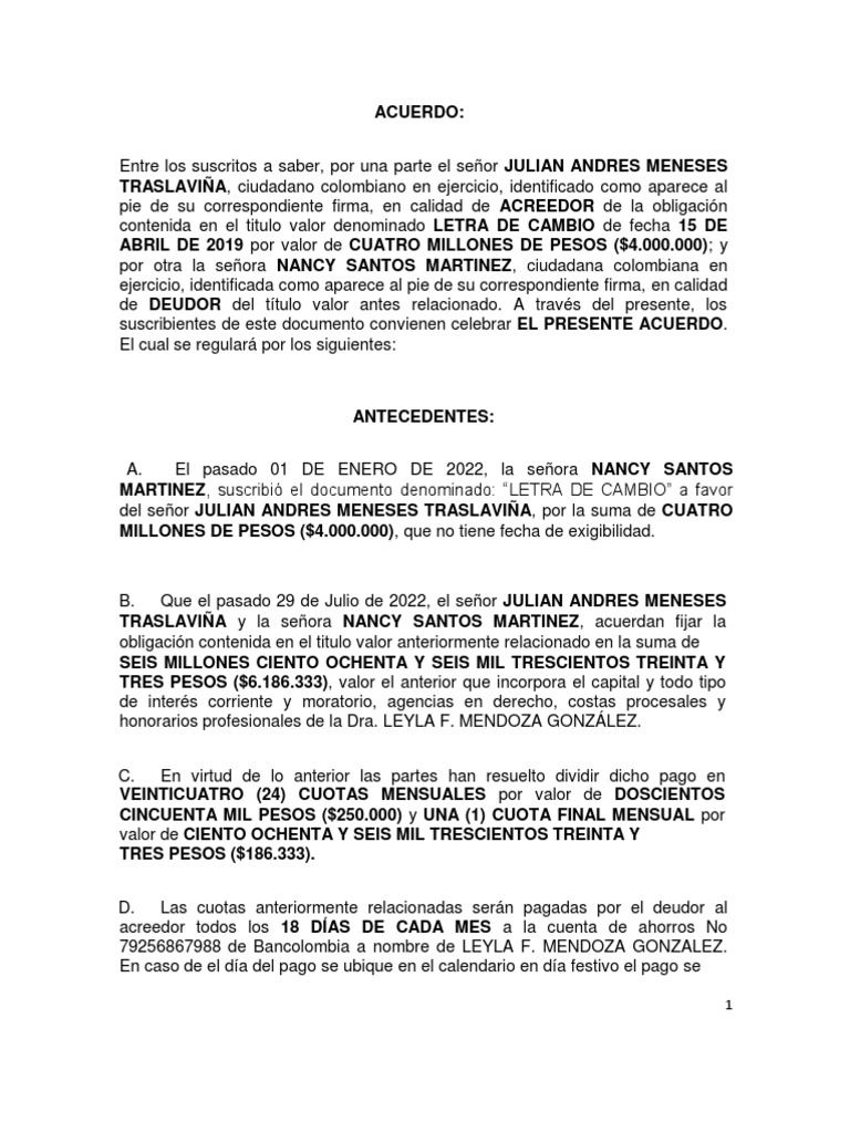 Acuerdo 2 | PDF | Pagos