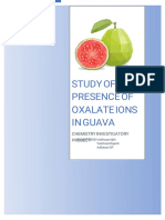 Study of Presenceof Oxalateions Inguava: Chemistry Investigatory Project