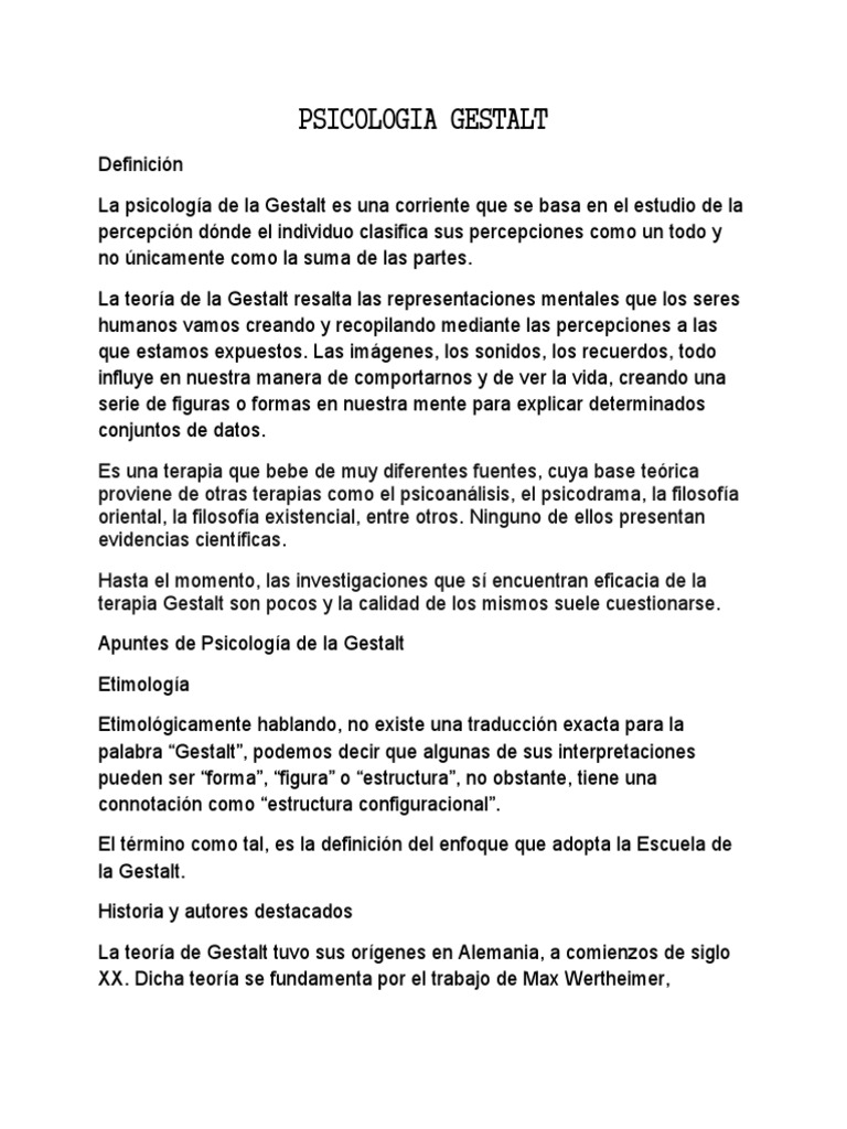 Psicologia Gestalt | PDF | Sicología | Percepción