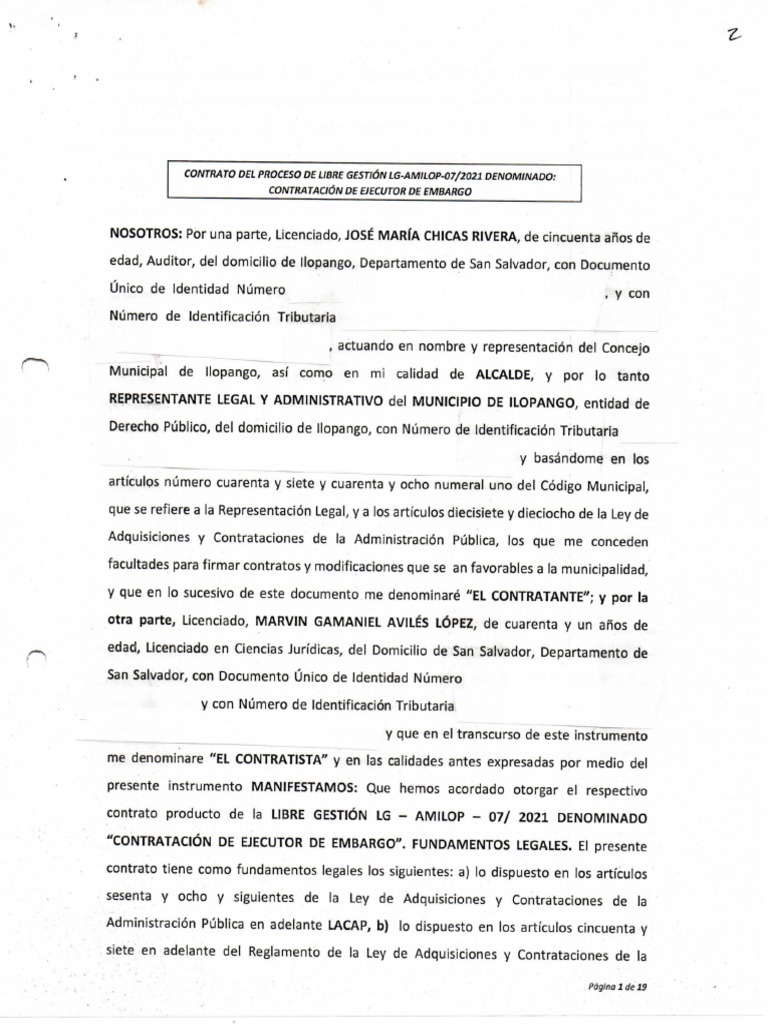 Contrato Ejecutor de Embargo | PDF | Salario | Justicia