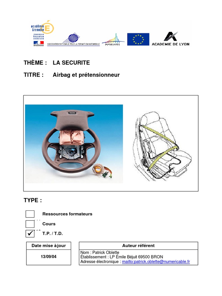 Airbags Ou Ceinture Pretensionneur Defaillant