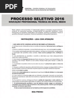 Cefet-Rj - 2016 - 1 Fase