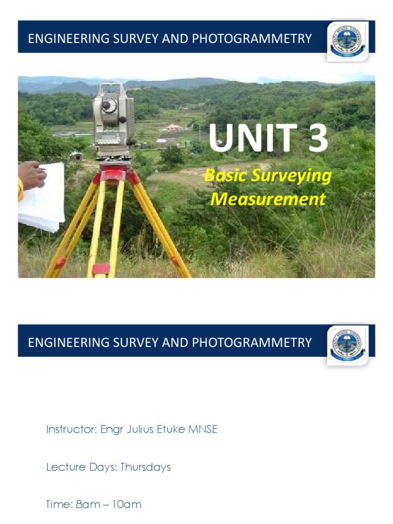 Unit 3 Basic Measurement in Surveying PDF Surveying Angle