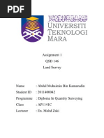 Download Assignment 1 Land Survey by Abdul Muhaimin Kamarudin SN60312680 doc pdf
