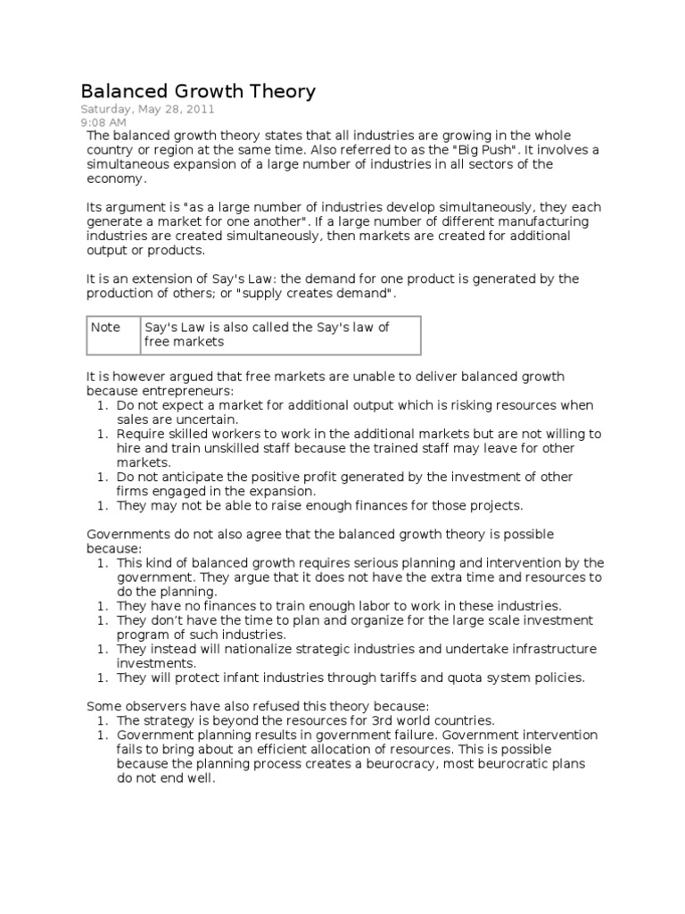 Understanding Balanced Growth Theory | PDF