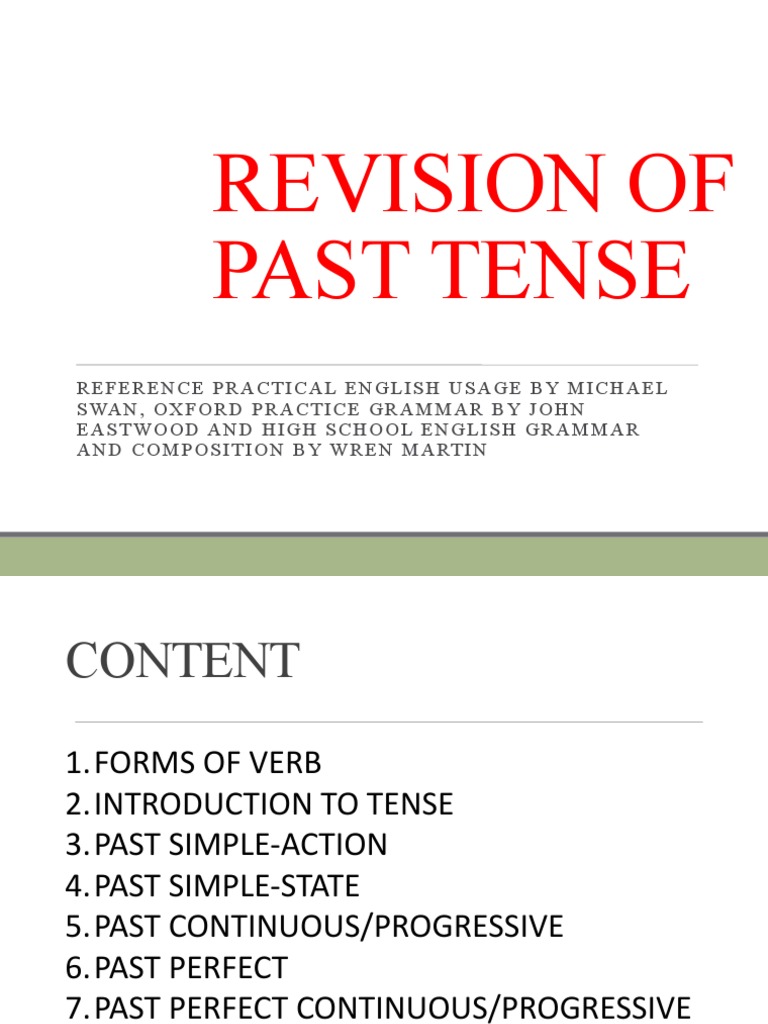 Review of Past Tense | PDF | Perfect (Grammar) | Grammatical Tense