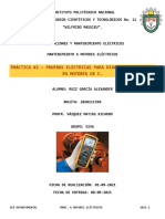 PRACTICA No. 2 Pruebas Electricas para Diag. Fallas en Motores de C.C