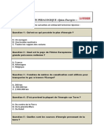 ACTIVITE PEDAGOGIQUE Quizz Energie