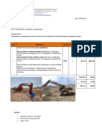 Cotizacion de Excavadora