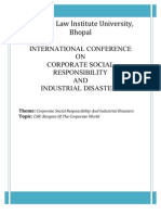 M M M MMM MMM: Corporate Social Responsibility and Industrial Disasters CSR: Bargain of The Corporate World