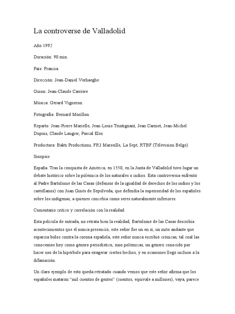 La Controverse de Valladolid | PDF | Pueblos Indígenas de las Américas ...