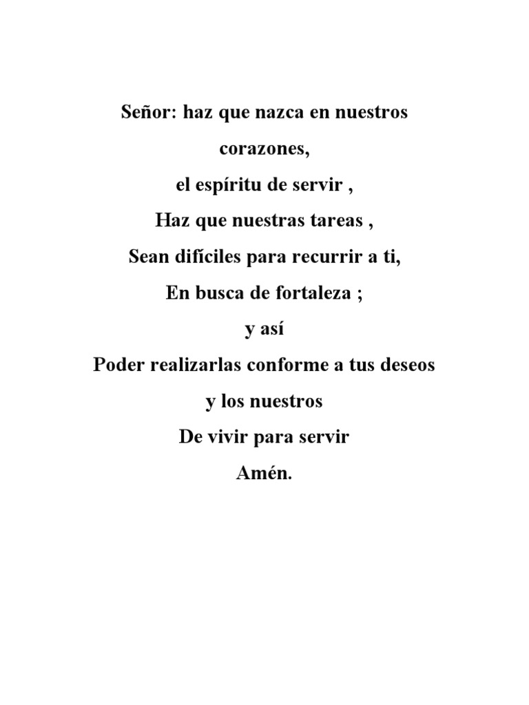 Oracion de Servicio PDF