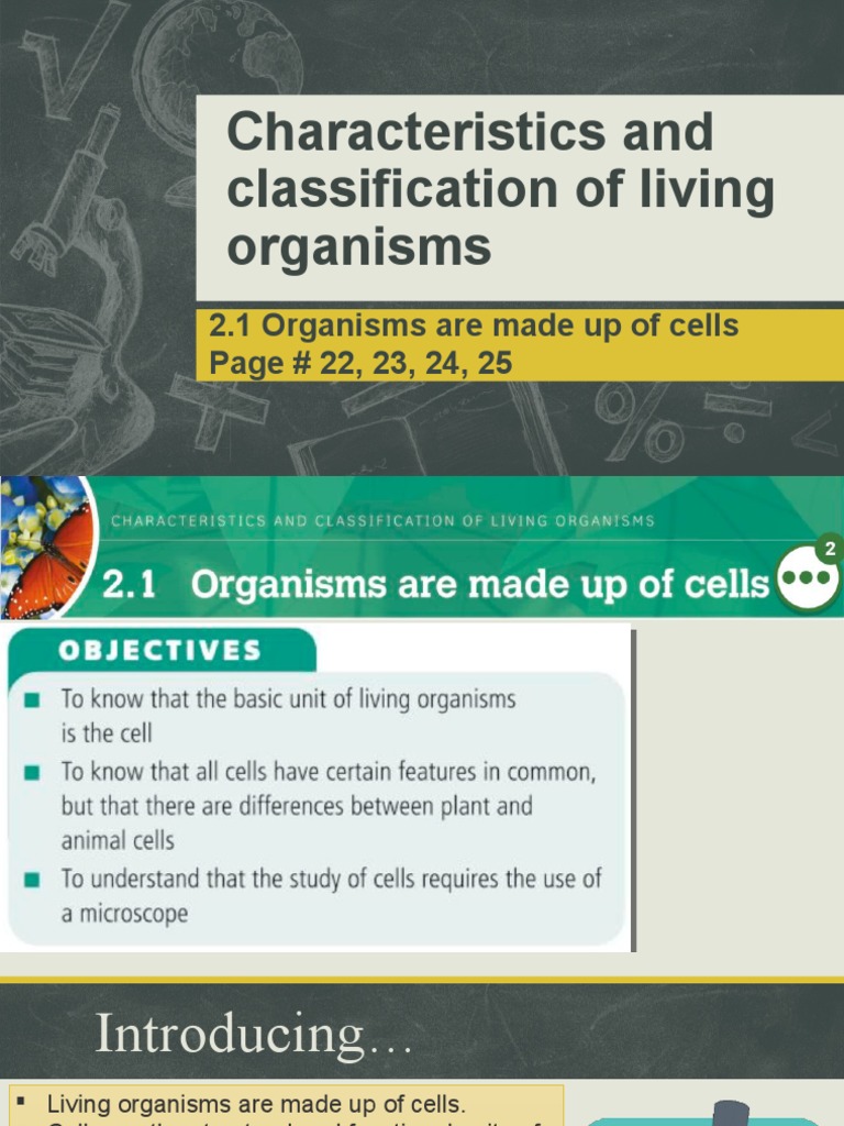 Lesson 2.1 Organsims Are Made Up of Cells Grade 9 PDF Cell