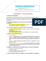 Cuestionarios 1 y 2 de Hematología Laboratorio