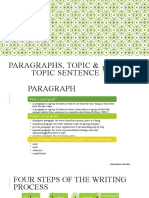 Paragraphs, Topic & Topic Sentence