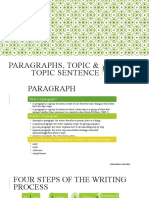 Writing Paragraphs and Topic Sentences