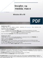 Uso de A Fim, Na Medida e Mas 8º Ano