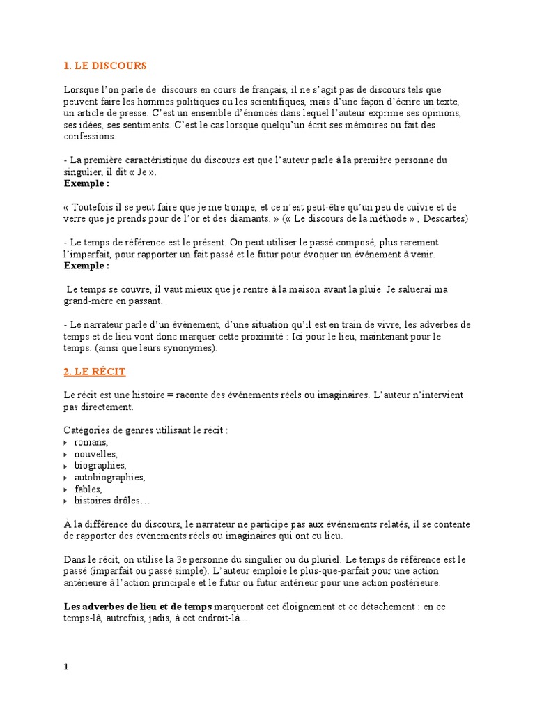 Différence entre récit et discours | PDF