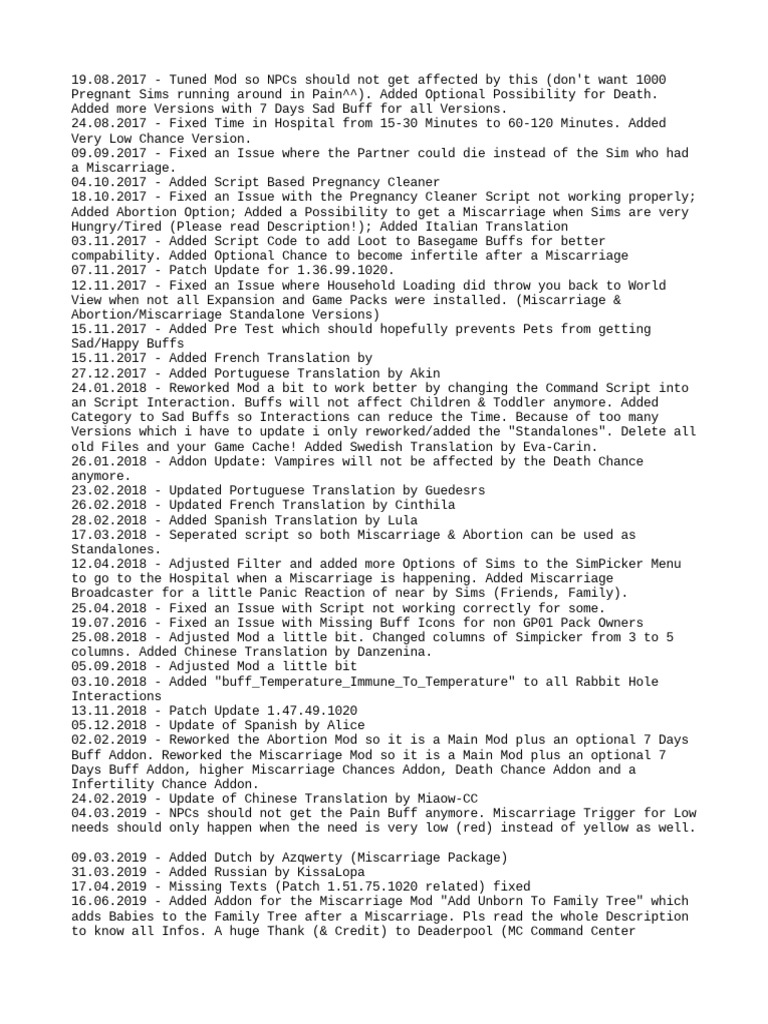 Update history pdf miscarriage pregnancy