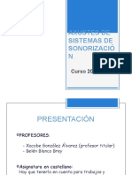 AJUSTES DE SISTEMAS DE SONORIZACIÓN - Presentación