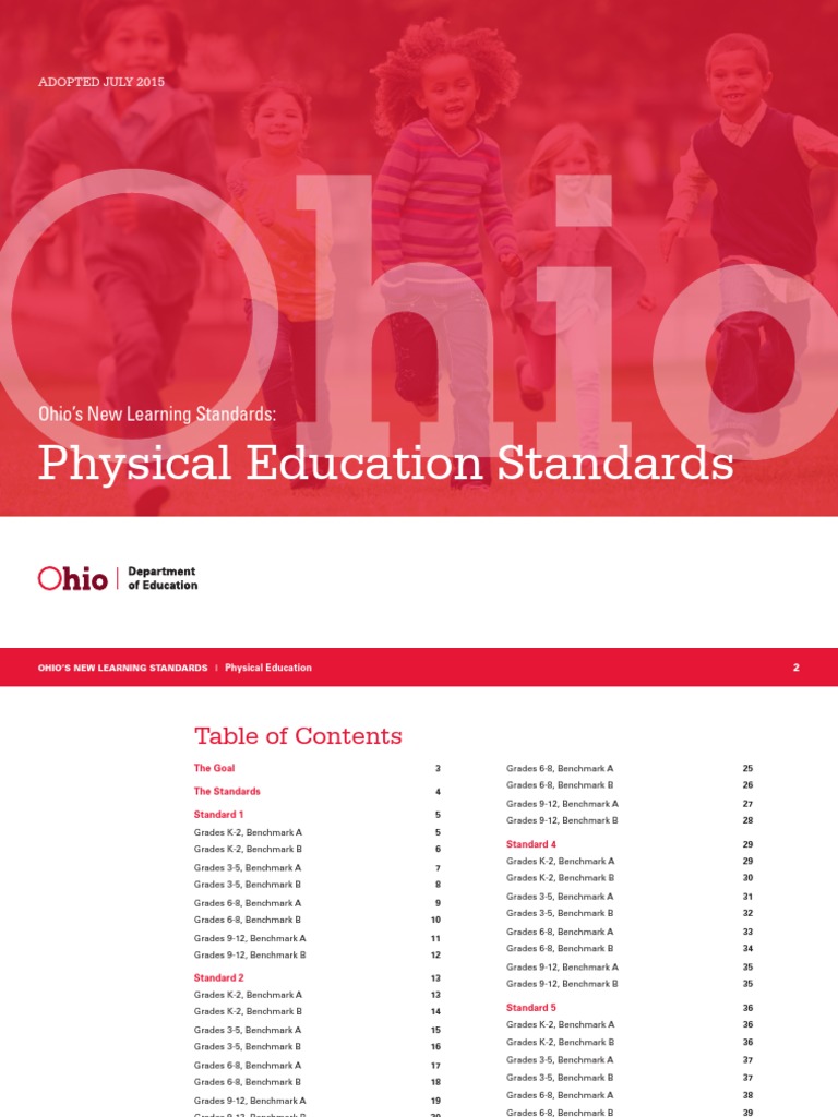Updated Physical Education Standards PDF Physical Fitness