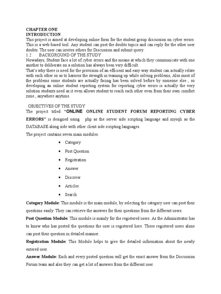 Toaz Info Online Discussion Forum Project Report2 PR PDF Social