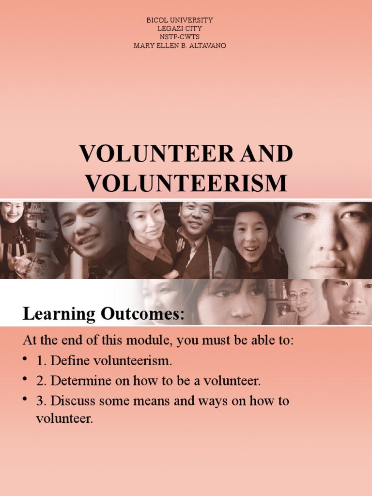 Volunteer and Volunteerism | PDF | Volunteering