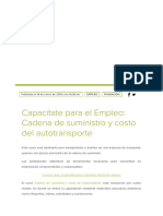 Capacitate para El Empleo Cadena de Suministro y Costo Del Autotransporte