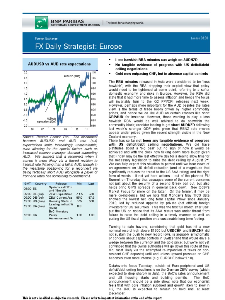 Daily FX STR Europe 19 July 2011 | PDF | Euro | Securities (Finance)