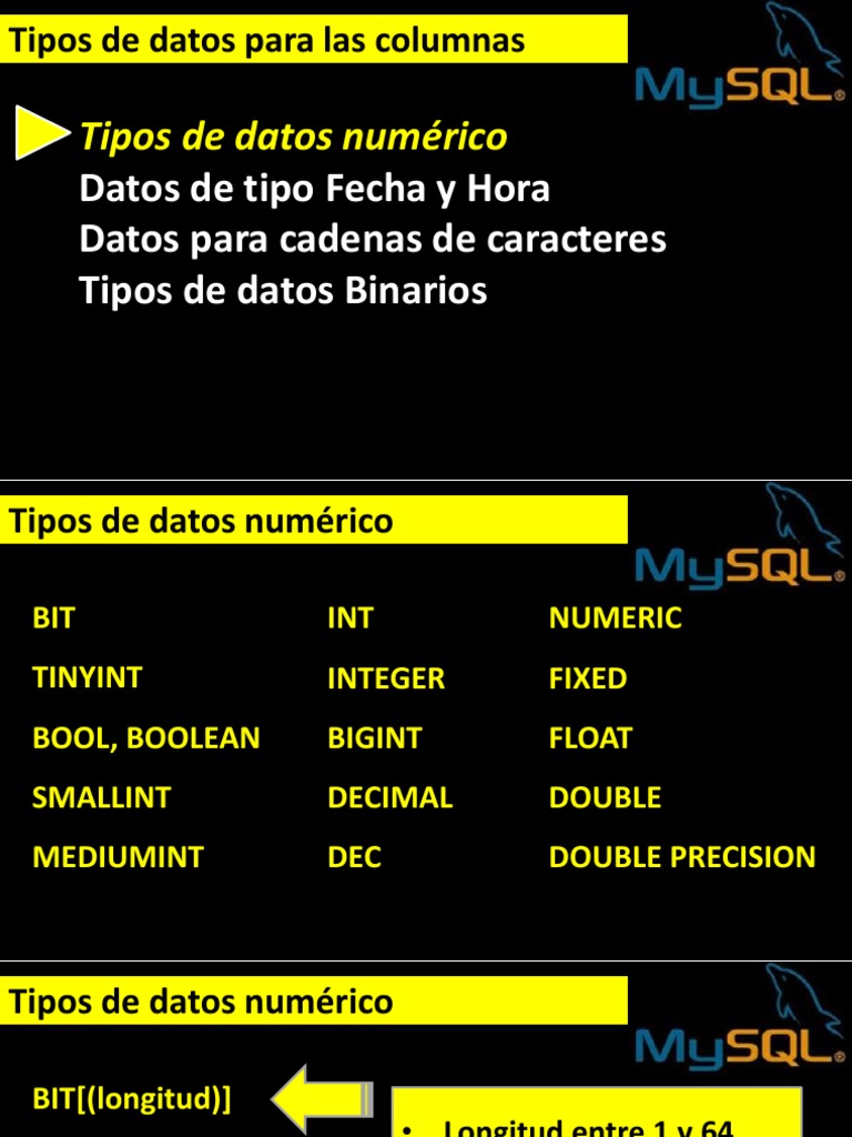Tipos de Datos MySQL | PDF | Poco | Tipo de datos